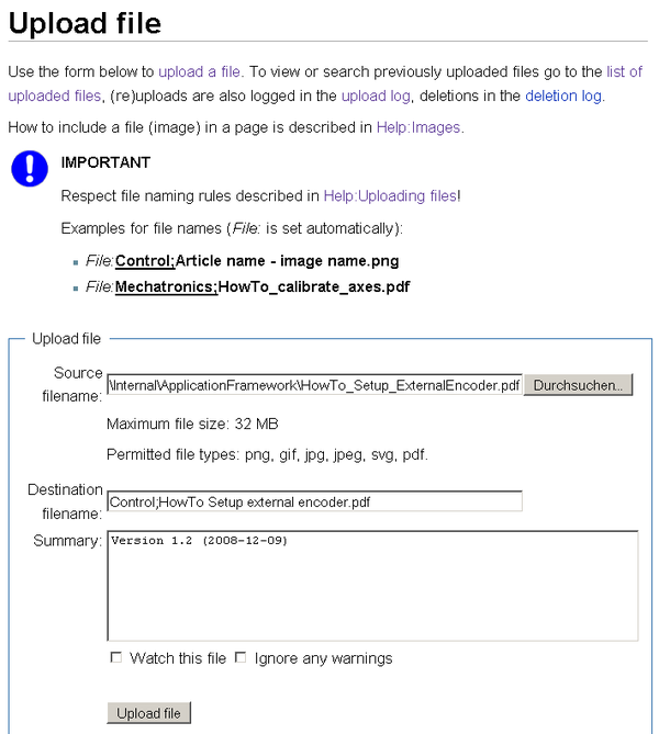 Uploading files form